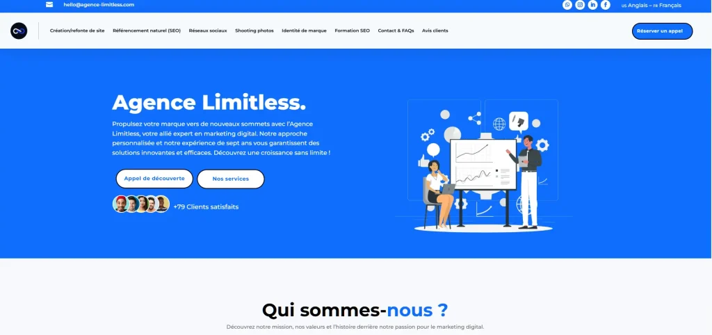 agence limitless page accueil