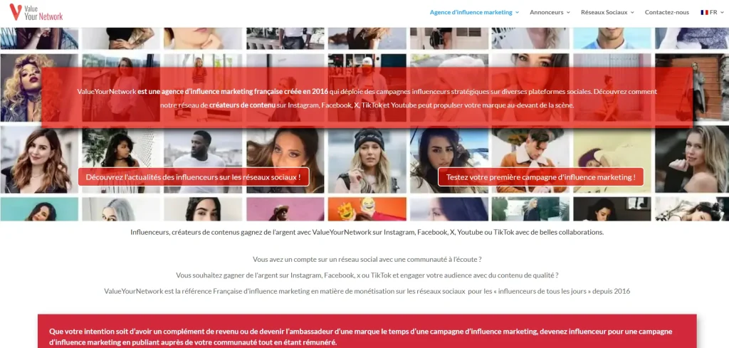 value your network page site