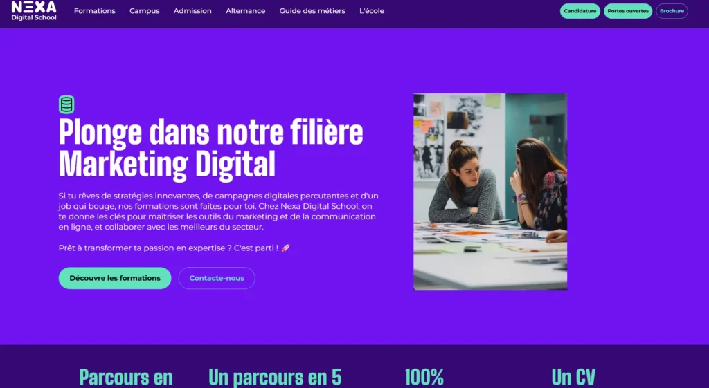 page site nexa digital school