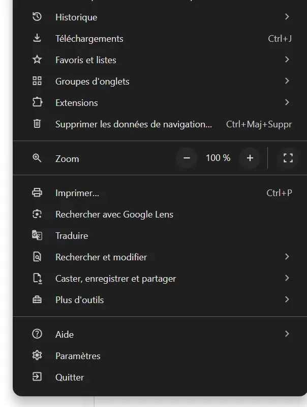 screen supprimer données de nav