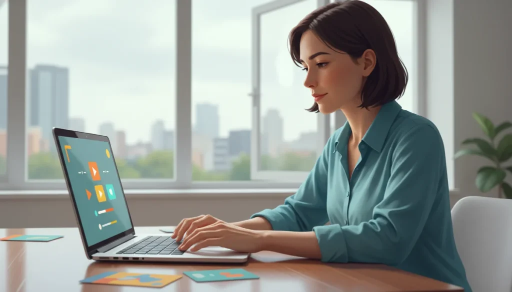 Personne naviguant sur un ordinateur portable, explorant des sites de streaming comme Zostaz.