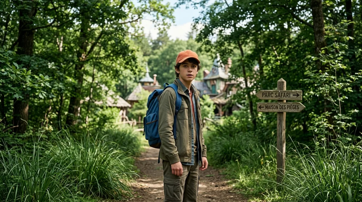 Jeune dresseur devant la Maison des Pièges dans Pokémon Émeraude, idéal pour illustrer notre soluce complète du jeu.