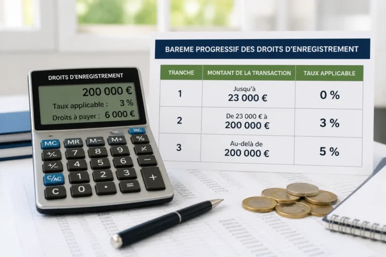 Calculette list-company.com des frais de cession de fonds de commerce avec barème progressif et droits d’enregistrement